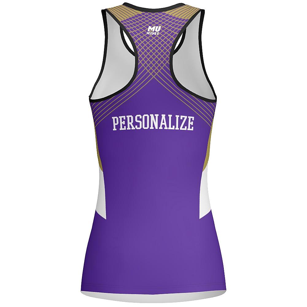 MOVE U Spartans Custom Racerback Fitted Tank Top - VP930M