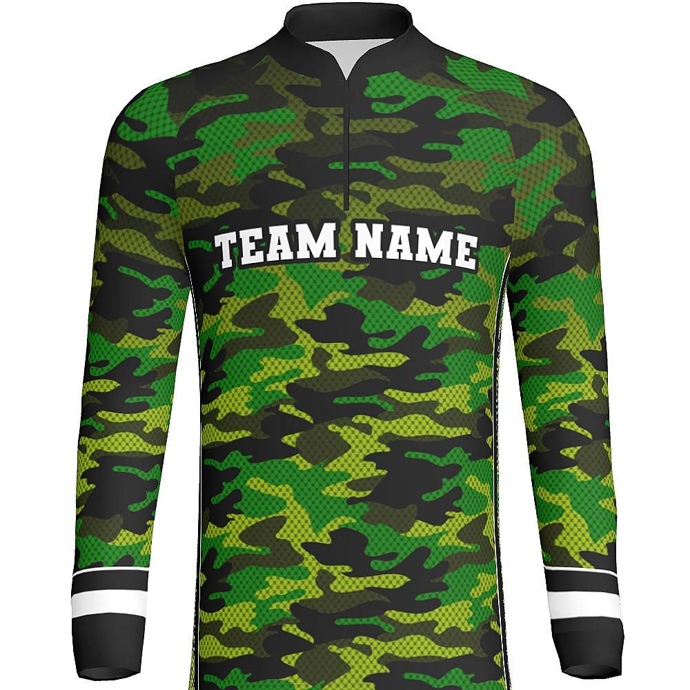 CAMO - J519 Standup Collared Long Sleeve Quarter Zip - Regular