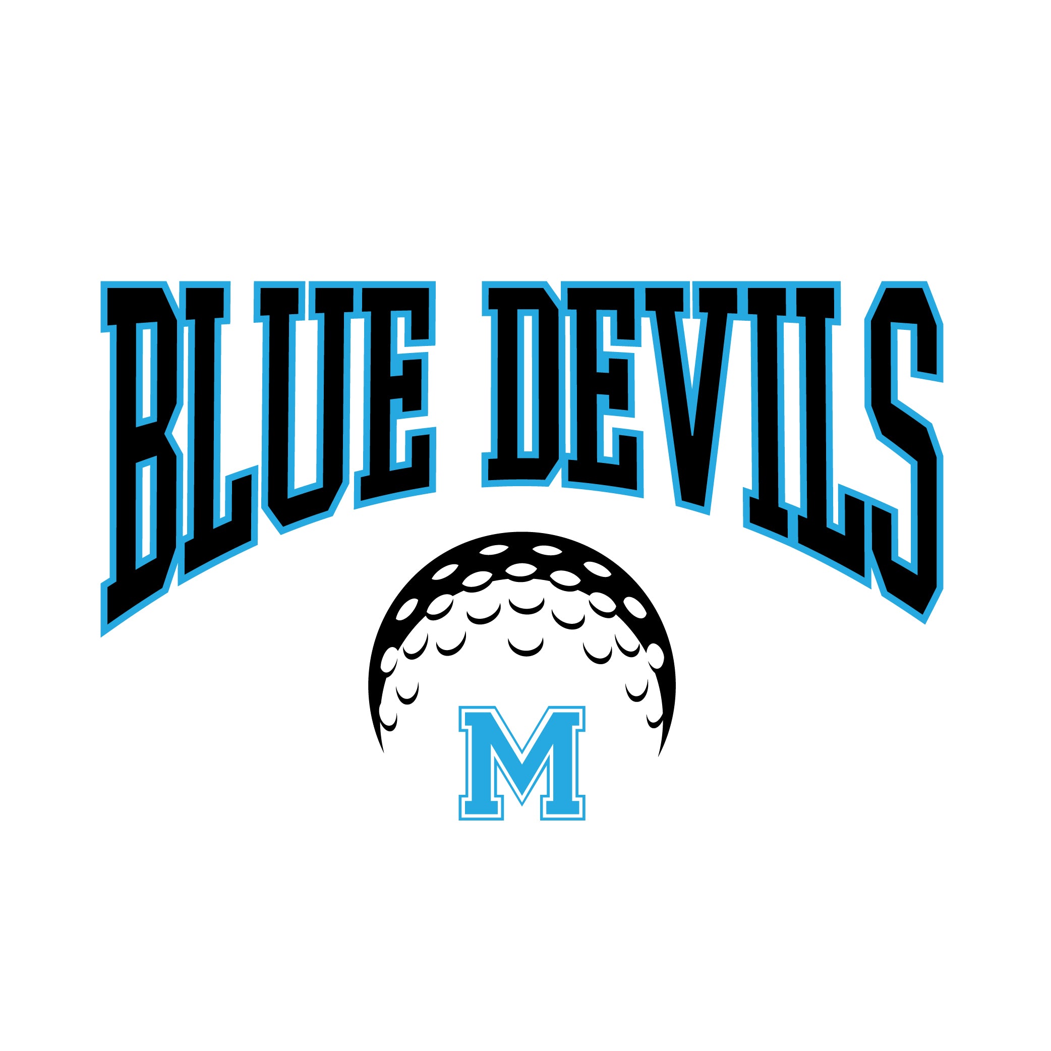 Customizable Golf Team Design with College Font and Ball (Screen Print 2 Color-SP4143)