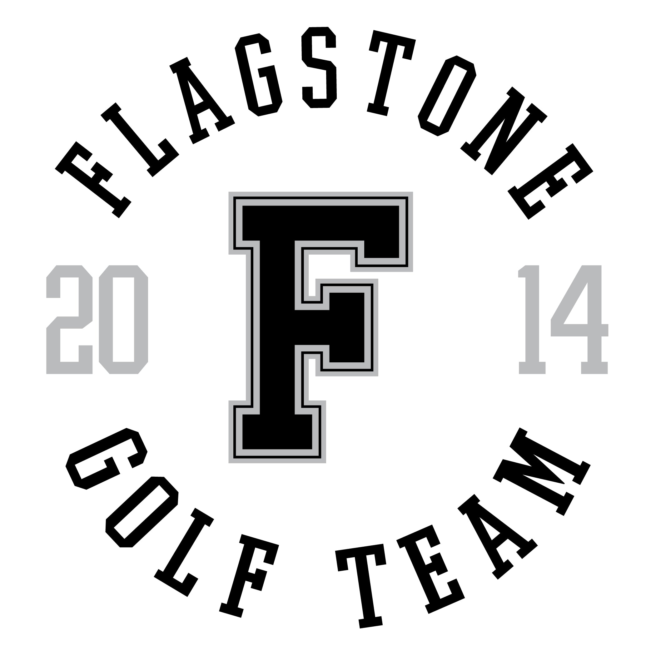 Circular Golf Team Design with Bold College Typeface (Screen Print 2 Color-SP4152)