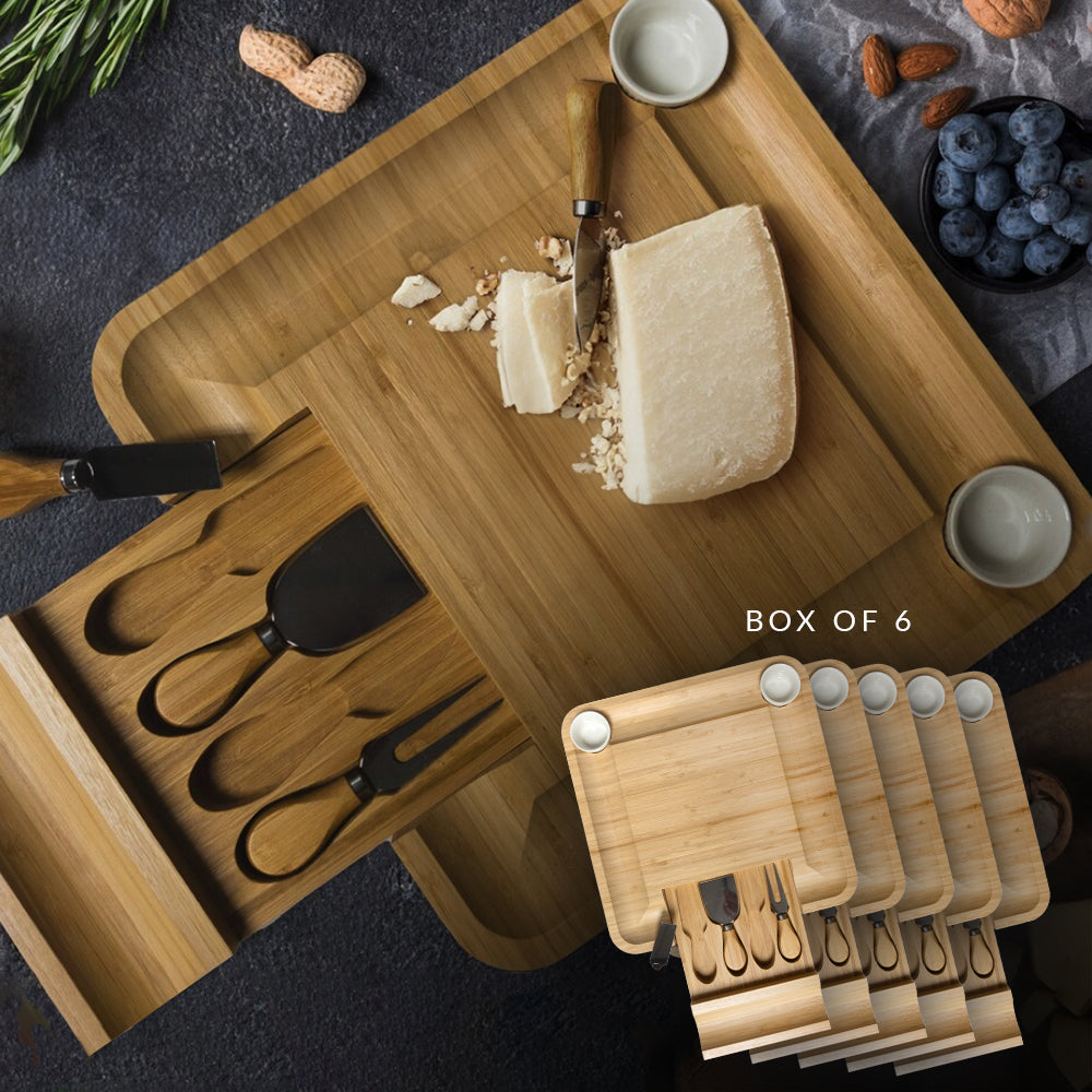 Bamboo Cheese Board: Box of 6-The Teehive
