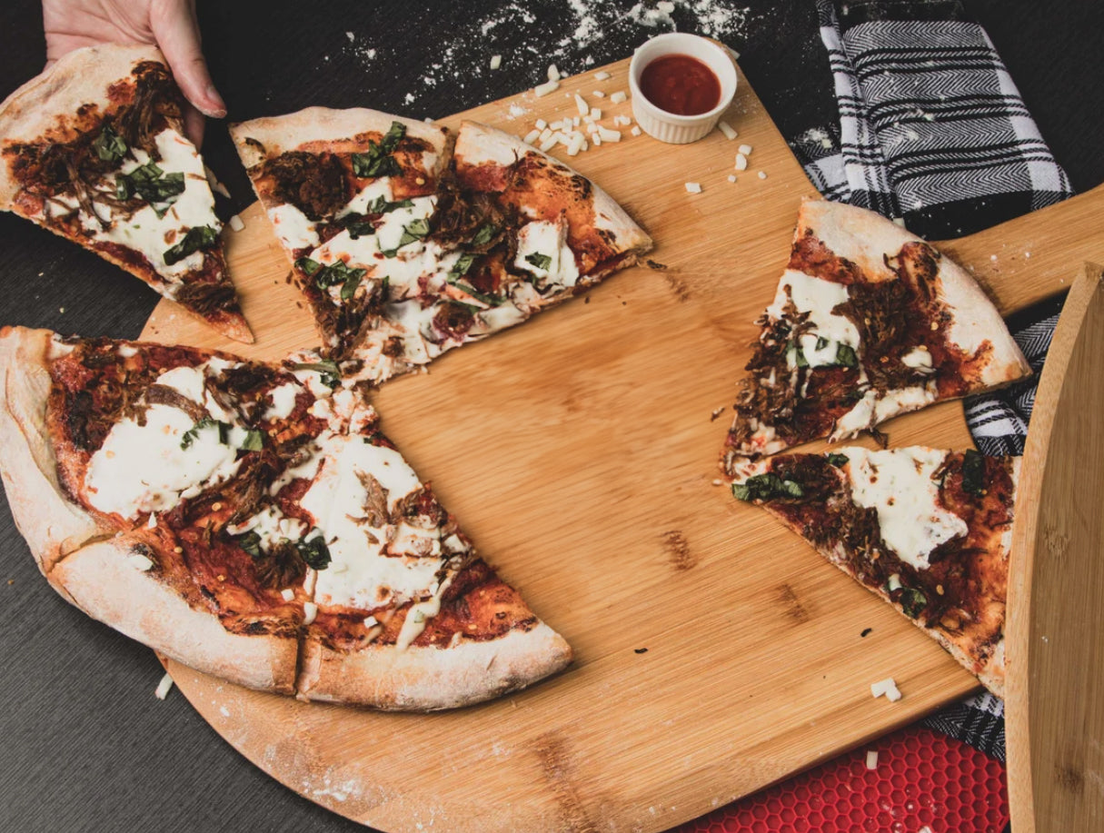 Bamboo Pizza Peel L22"xW14"xT0.5": Box of 10-The Teehive